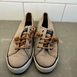 Sperry Women’s Pier View Seacoast Gray Slip On Canvas Sneakers Size 7.5